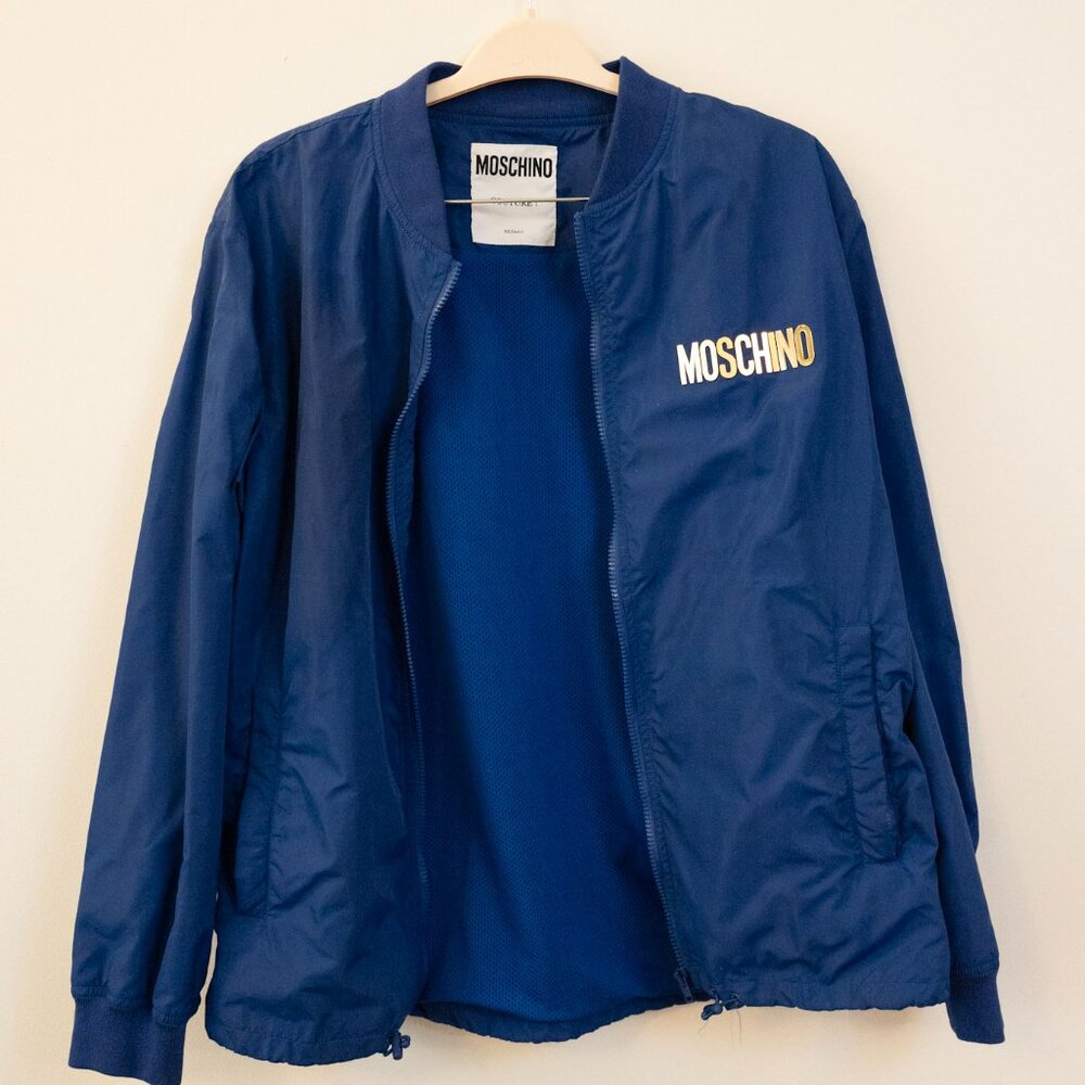 MOSCHINO Blue Nylon Logo Jacket (Tracksuit Available)
